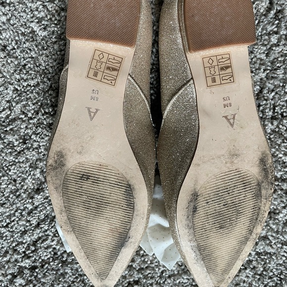 Anthropologie glitter flats with bow - Picture 2 of 3